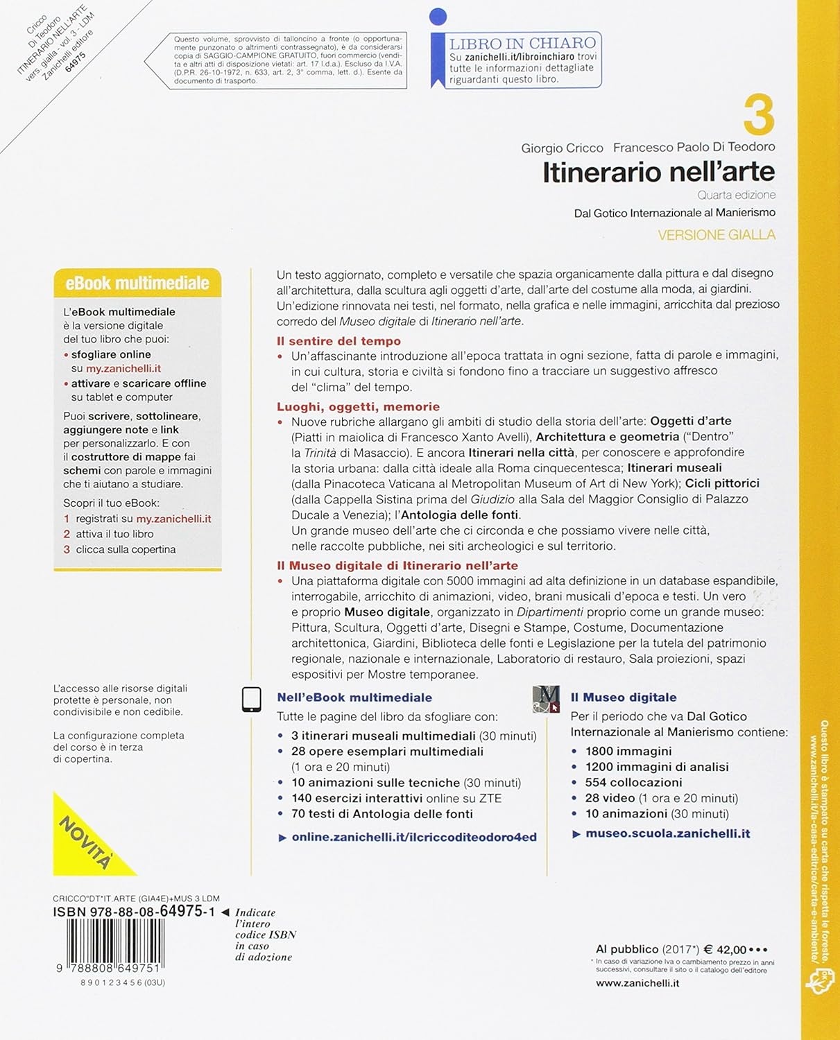 ITINERARIO NELL'ARTE. PER LE SCUOLE SUPERIORI. VOL. 3: Dal Gotico internazionale al Manierismo