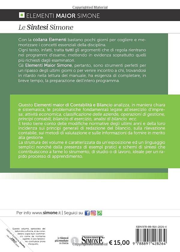ELEMENTI MAIOR DI CONTABILITA' E BILANCIO