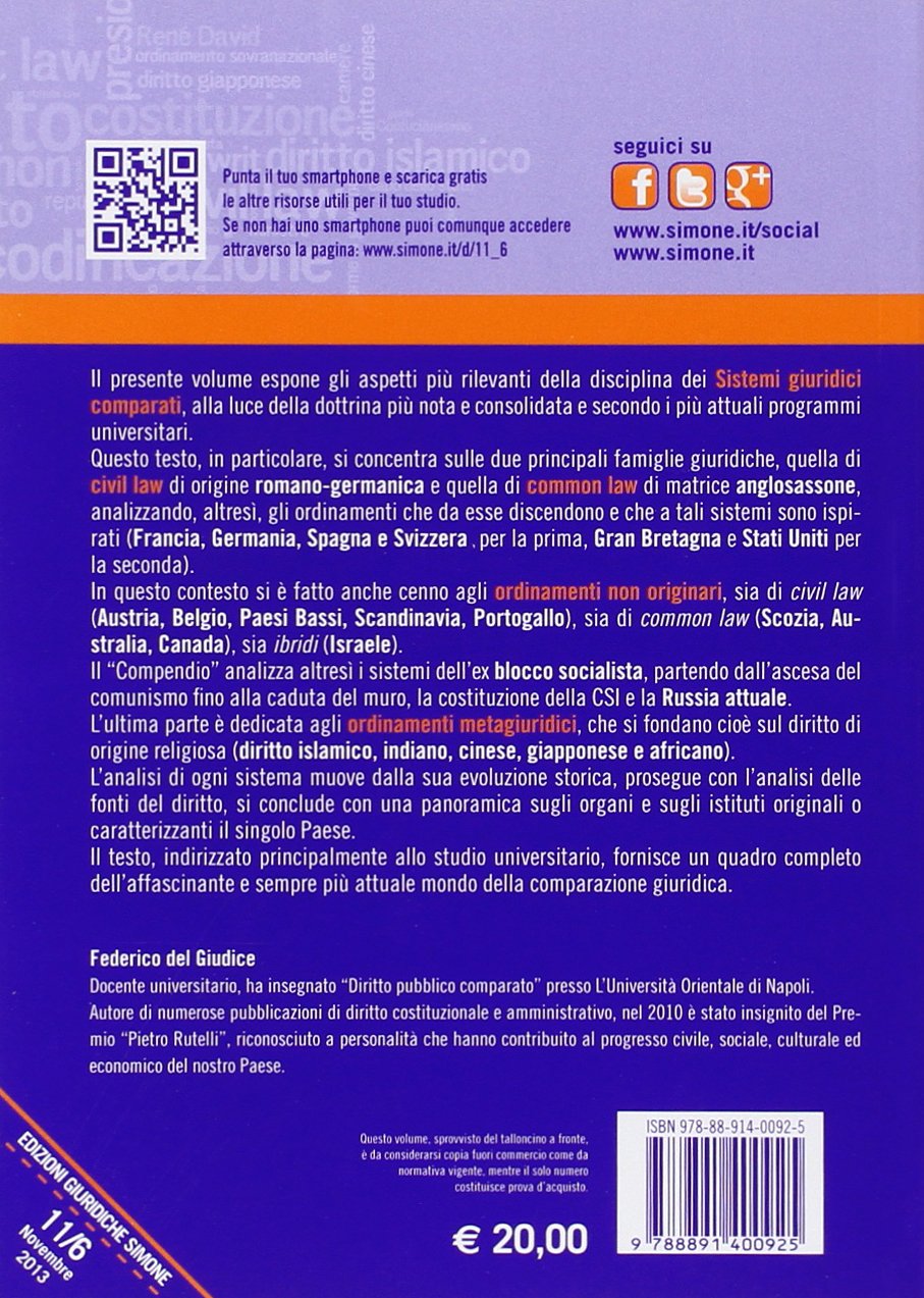COMPENDIO DI SISTEMI GIURIDICI COMPARATI