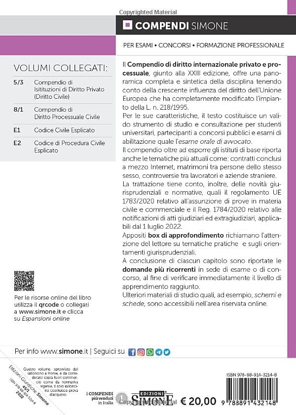 COMPENDIO DI DIRITTO INTERNAZIONALE PRIVATO E PROCESSUALE