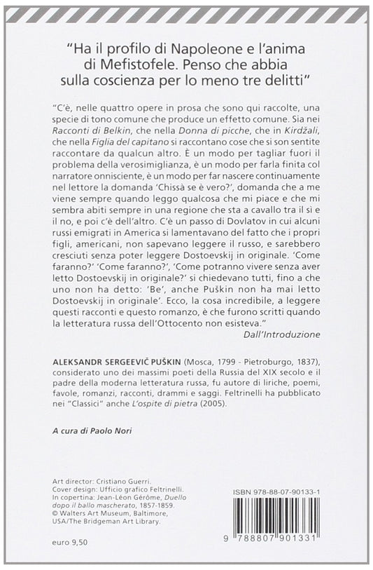 UMILI PROSE: I RACCONTI DI BELKIN-LA DAMA DI PICCHE-KIRDZALI-LA FIGLIA DEL CAPITANO