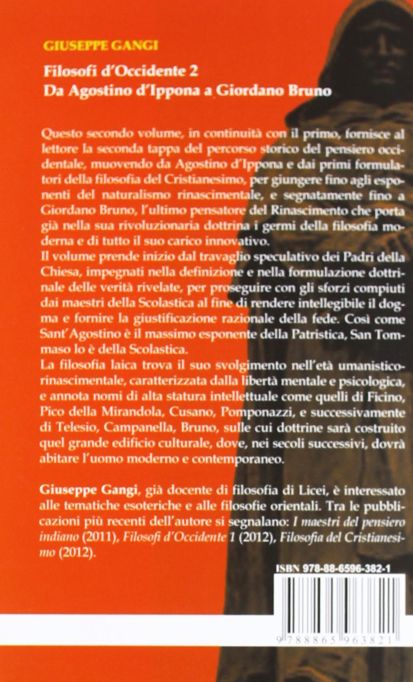 FILOSOFI D'OCCIDENTE 2. DA AGOSTINO D'IPPONA A GIORDANO BRUNO