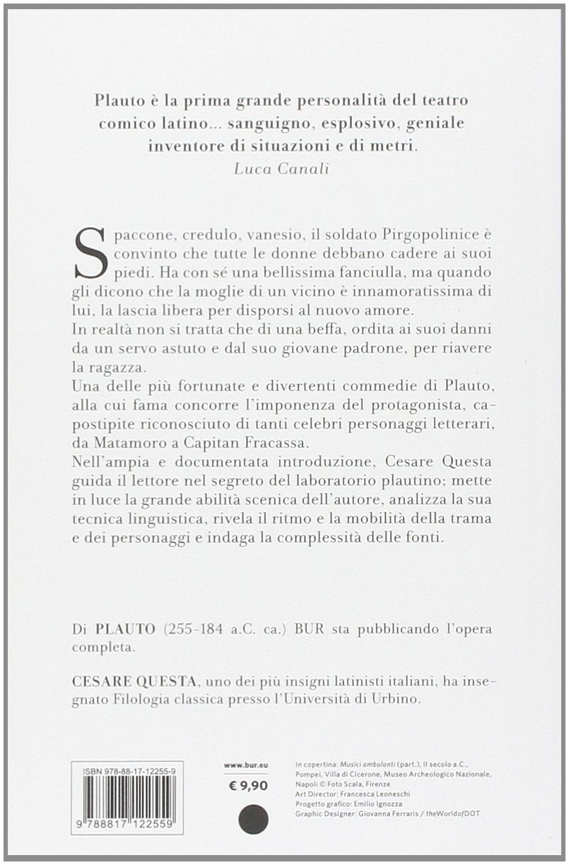 IL SOLDATO FANFARONE. TESTO LATINO A FRONTE