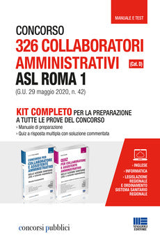 CONCORSO ASL ROMA: KIT COMPLETO PER 326 COLLABORATORI AMMINISTRATIVI CAT. D