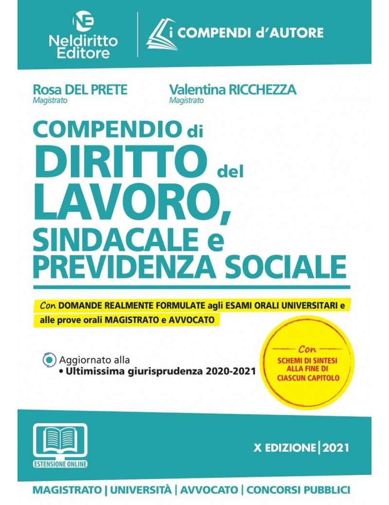 COMPENDIO DI DIRITTO DEL LAVORO, SINDACALE E DELLA PREVIDENZA SOCIALE. NUOVA EDIZ.