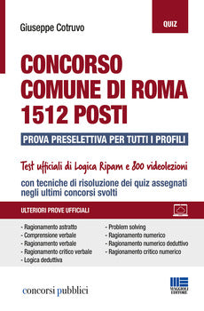 COMUNE DI ROMA - 1512 POSTI - PROVA PRESELETTIVA PER TUTTI I PROFILI - QUIZ