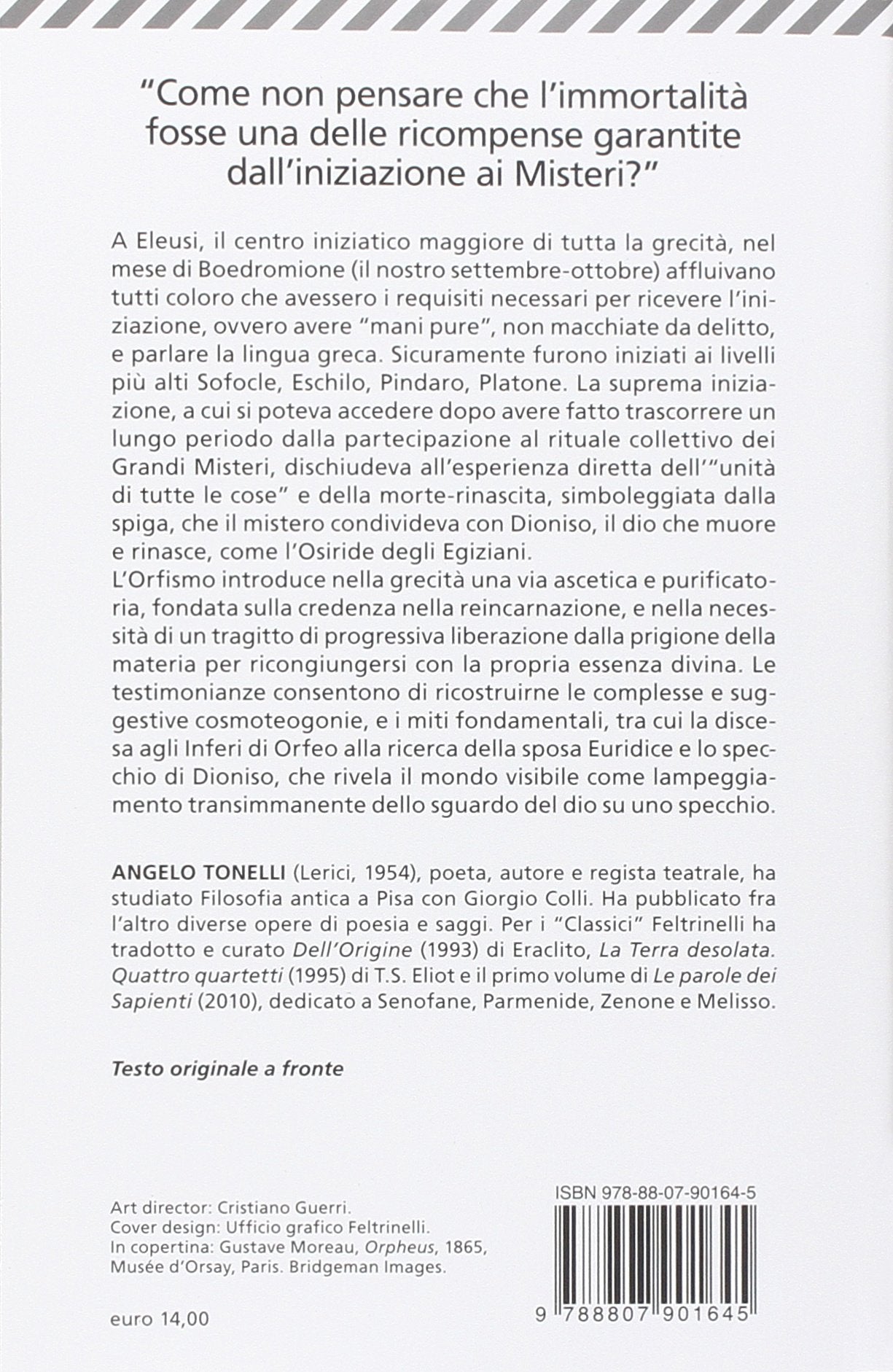 ELEUSIS E ORFISMO. I MISTERI E LA TRADIZIONE INIZIATICA GRECA. TESTO GRECO A FRONTE