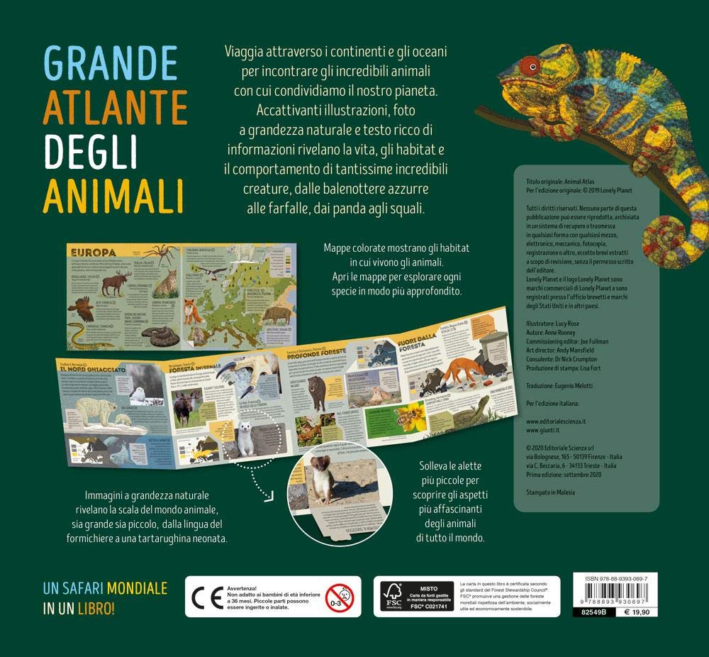 GRANDE ATLANTE DEGLI ANIMALI. INFORMAZIONI SORPRENDENTI, MAPPE DA ESPLORARE E ALETTE DA SOLLEVARE