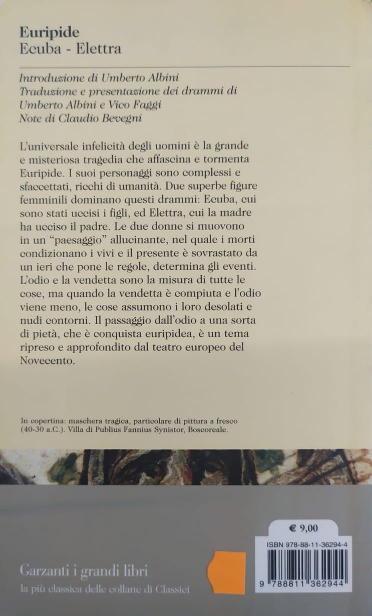 ECUBA-ELETTRA. TESTO GRECO A FRONTE