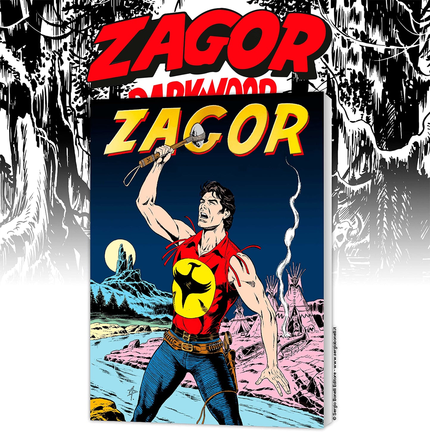 ZAGOR. KING OF DARKWOOD. CON GADGET. CON POSTER