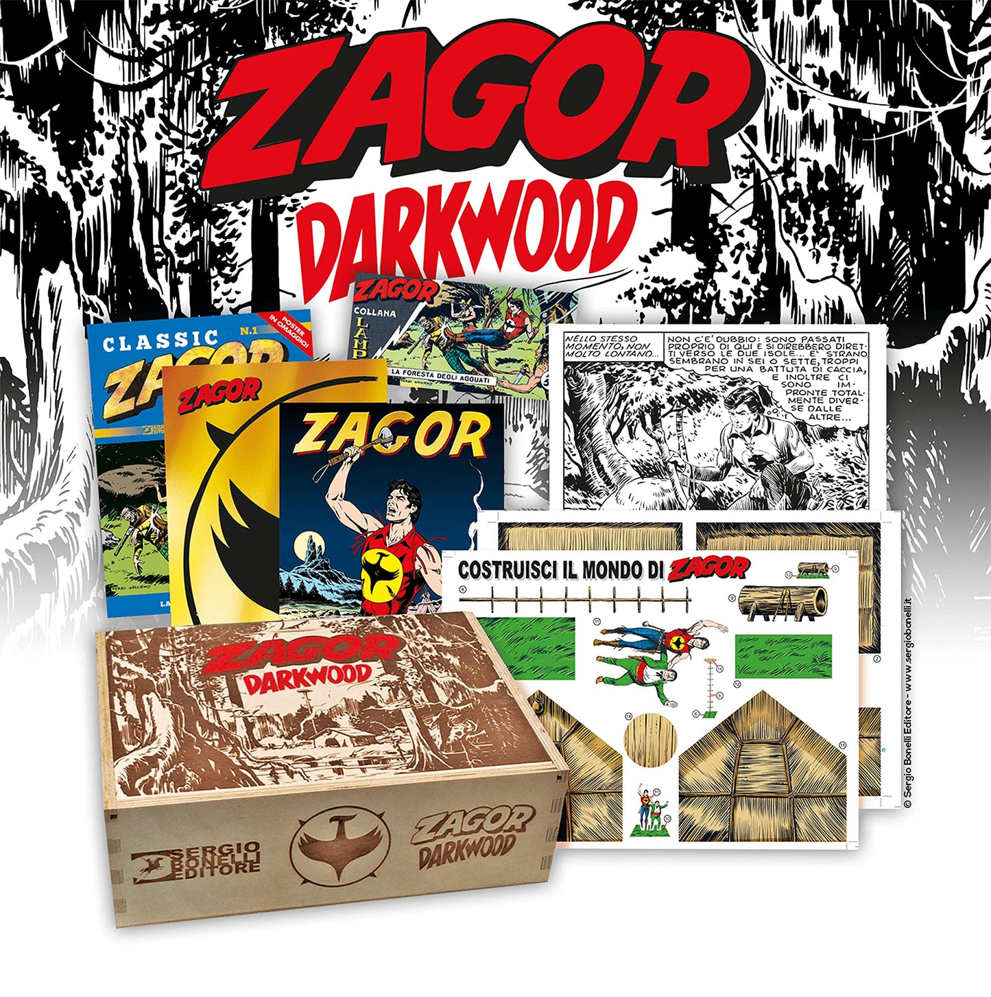ZAGOR. KING OF DARKWOOD. CON GADGET. CON POSTER
