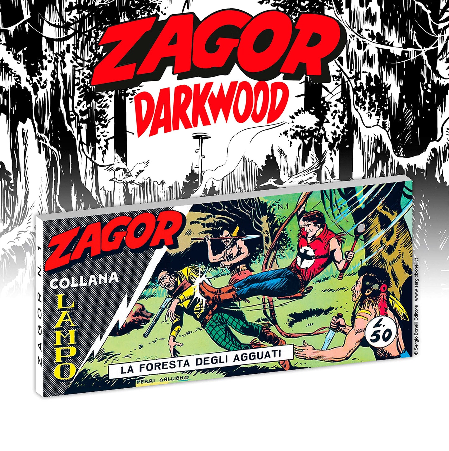 ZAGOR. KING OF DARKWOOD. CON GADGET. CON POSTER