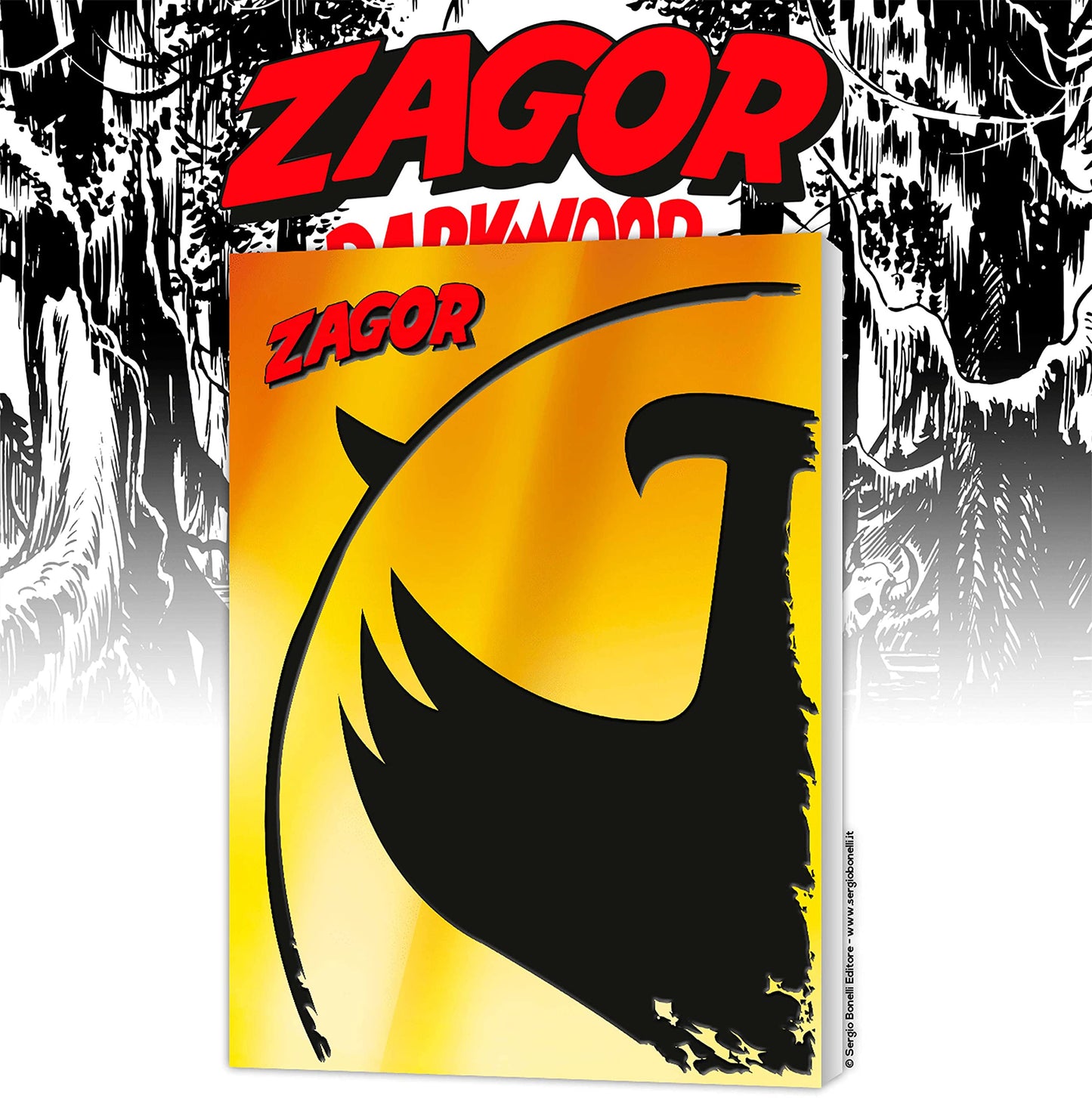 ZAGOR. KING OF DARKWOOD. CON GADGET. CON POSTER