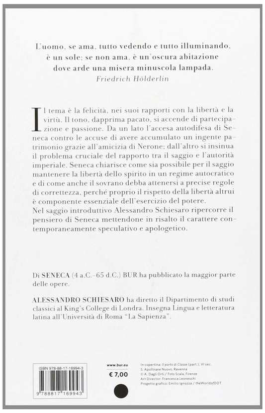 SULLA FELICITÀ. TESTO LATINO A FRONTE