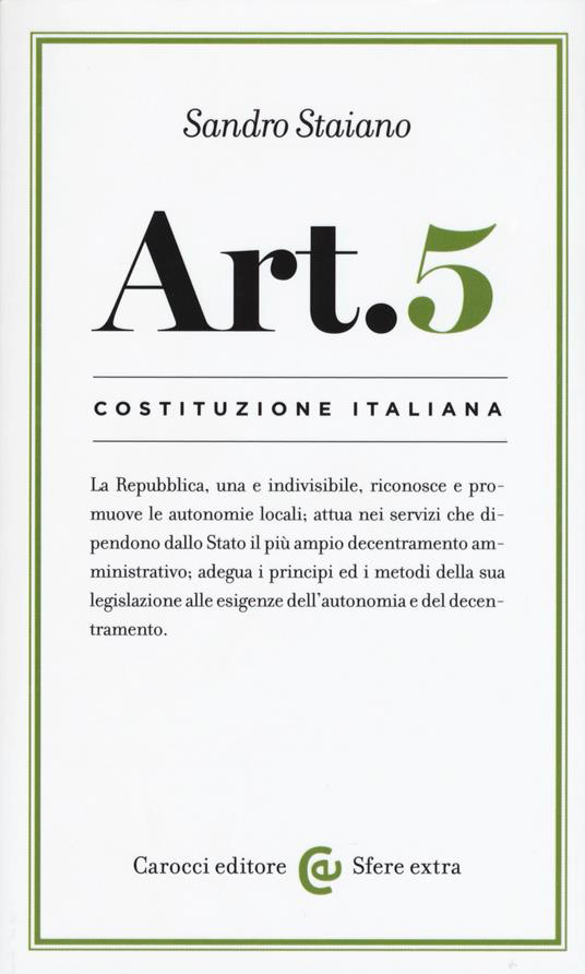 COSTITUZIONE ITALIANA: ARTICOLO 5