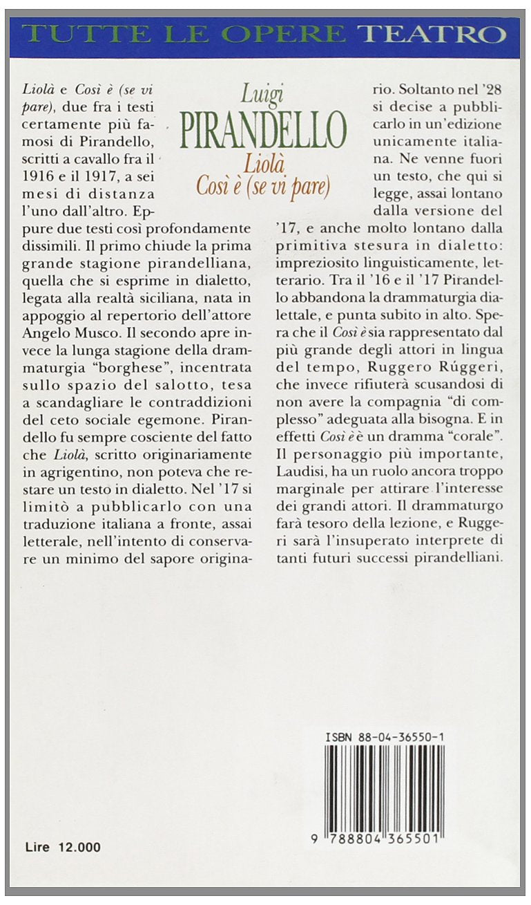 LIOLÀ-COSÌ È (SE VI PARE)