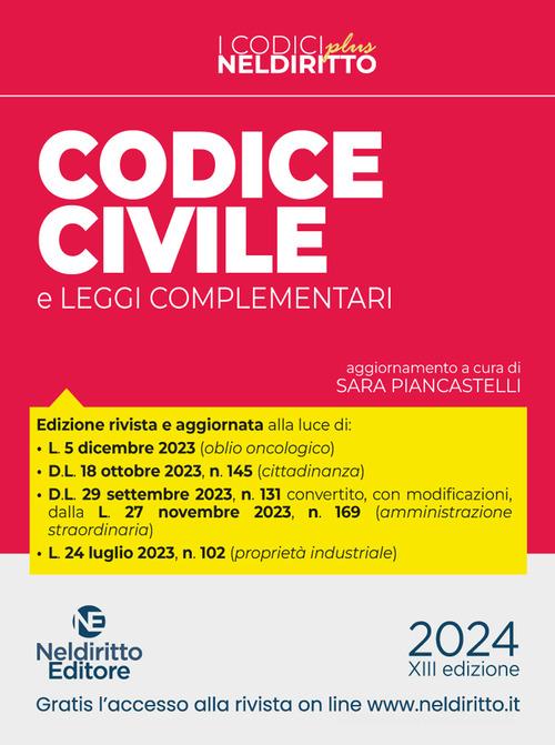 CODICE CIVILE E LEGGI COMPLEMENTARI 2024