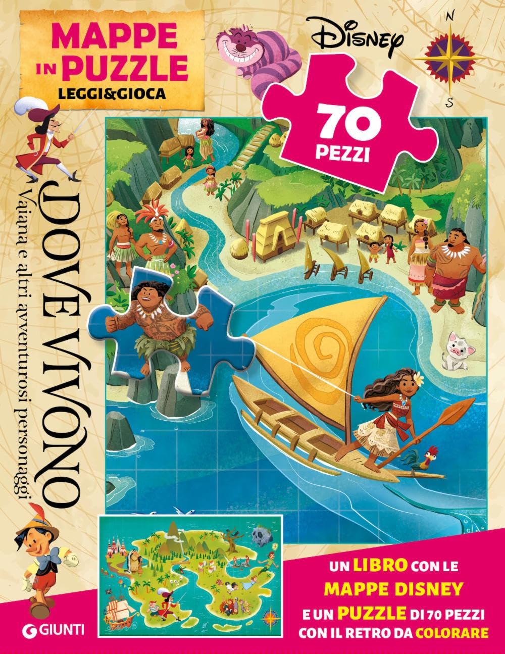 DOVE VIVONO VAIANA E ALTRI AMICI D’AVVENTURA. MAPPE IN PUZZLE. LEGGI&GIOCA. EDIZ. A COLORI. CON PUZZLE 70 PEZZI