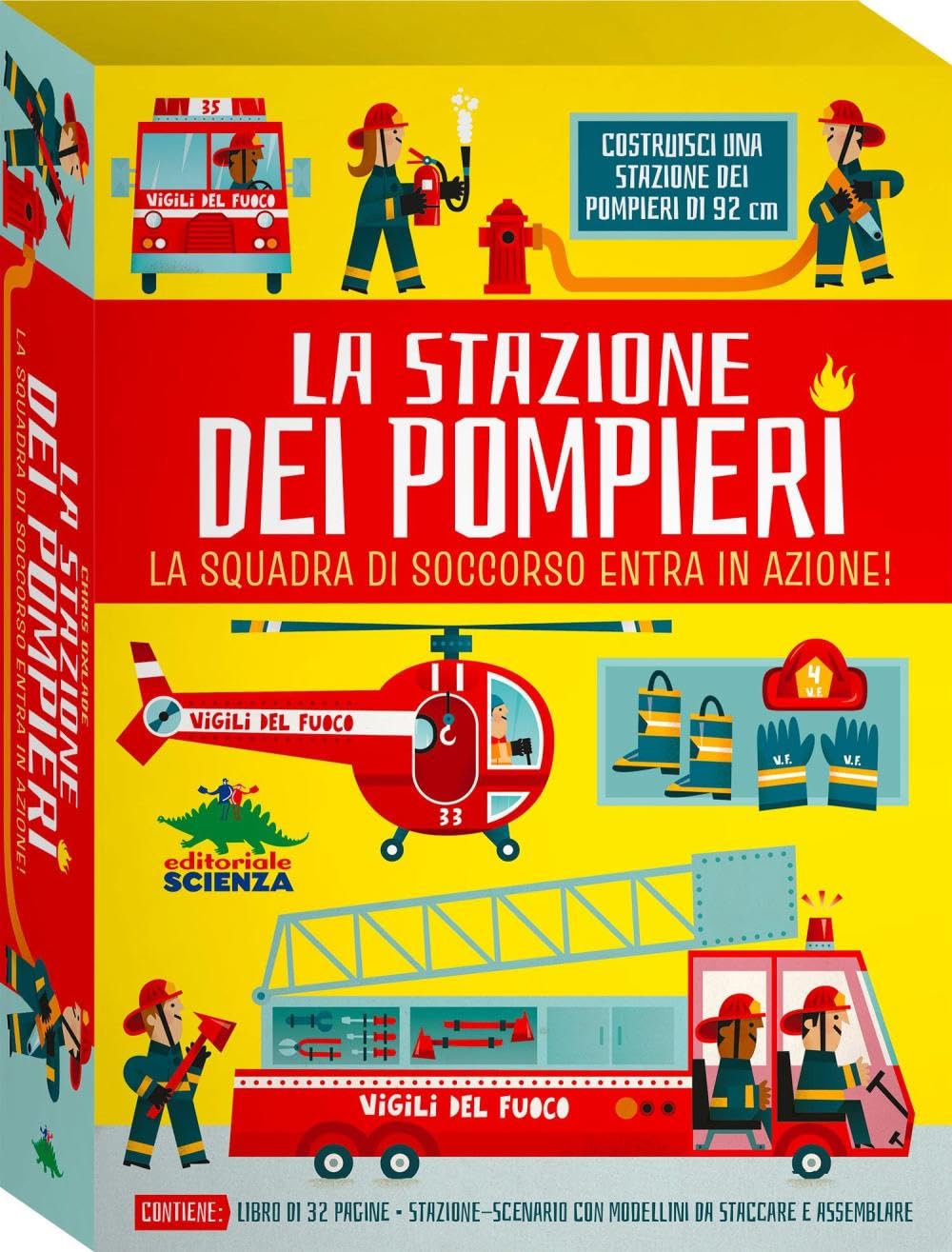 LA STAZIONE DEI POMPIERI. LA SQUADRA DI SOCCORSO ENTRA IN AZIONE! EDIZ. A COLORI. CON SCENARIO, MODELLINI DA STACCARE E ASSEMBLARE