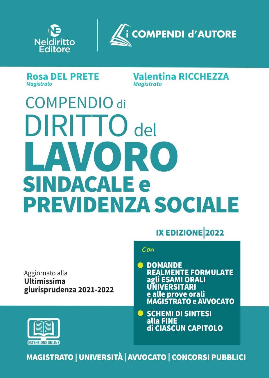 COMPENDIO DI DIRITTO DEL LAVORO SINDACALE E PREVIDENZA SOCIALE