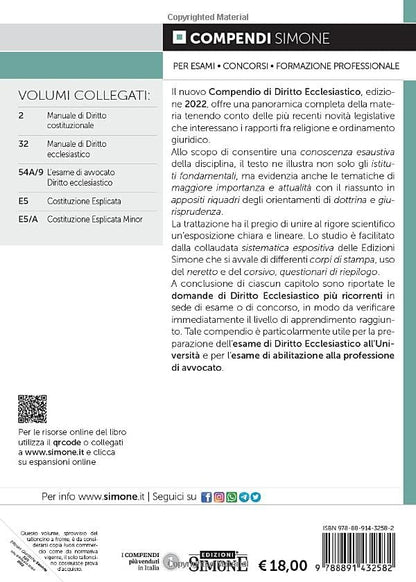 COMPENDIO DI DIRITTO ECCLESIASTICO