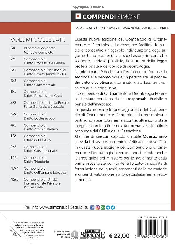 COMPENDIO DI ORDINAMENTO E DEONTOLOGIA FORENSE