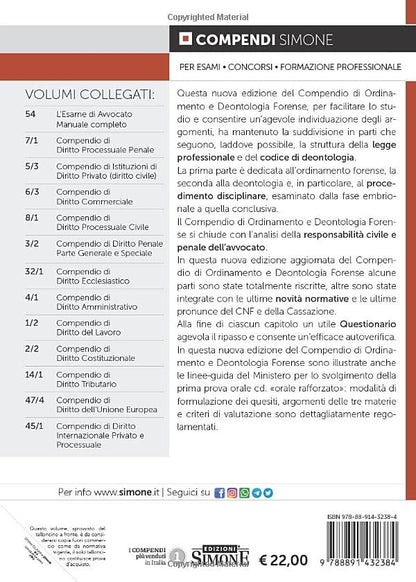 COMPENDIO DI ORDINAMENTO E DEONTOLOGIA FORENSE