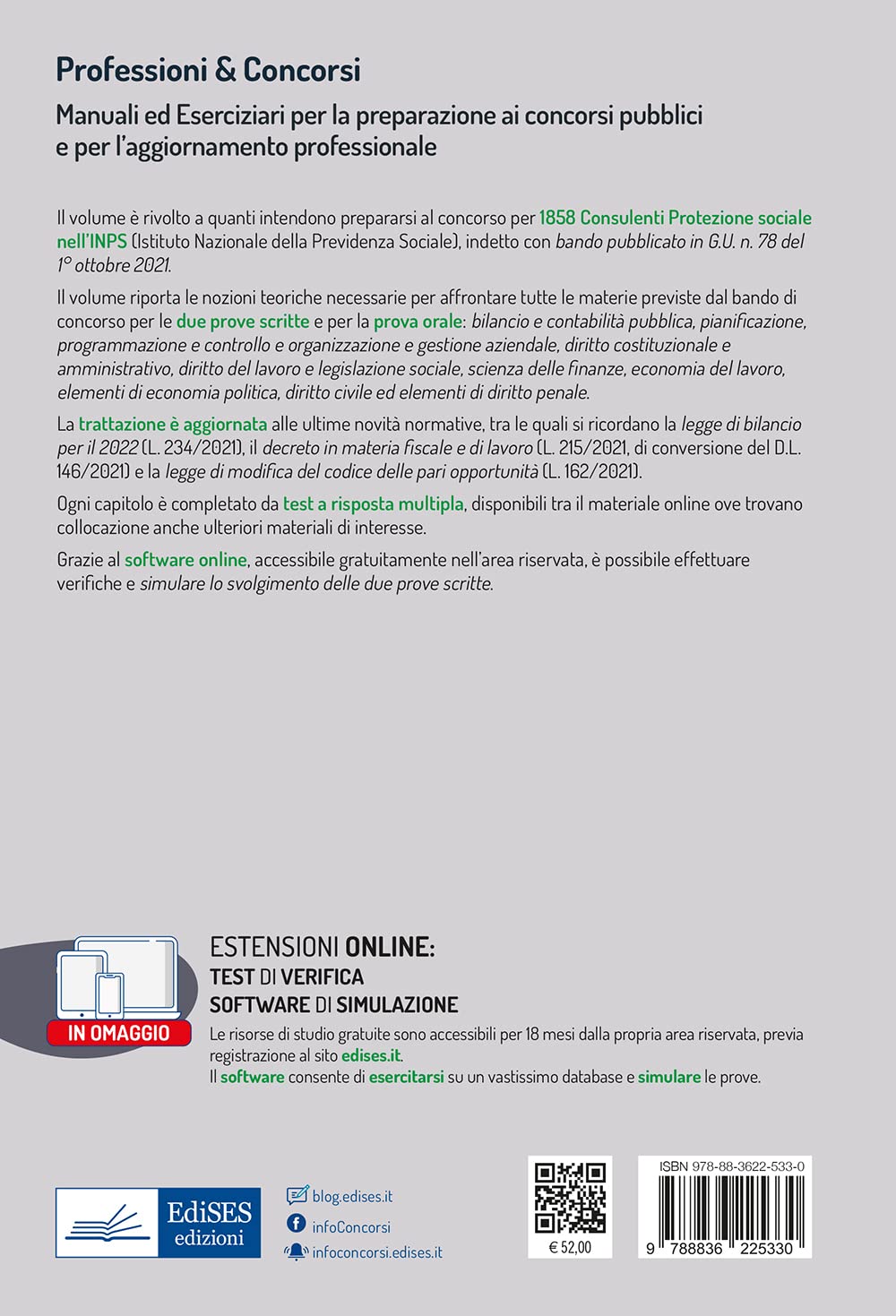 CONCORSO 1858 CONSULENTI PROTEZIONE SOCIALE INPS. MANUALE E QUESITI.