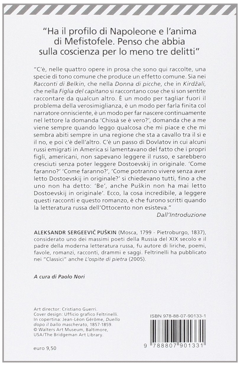 UMILI PROSE: I RACCONTI DI BELKIN-LA DAMA DI PICCHE-KIRDZALI-LA FIGLIA DEL CAPITANO