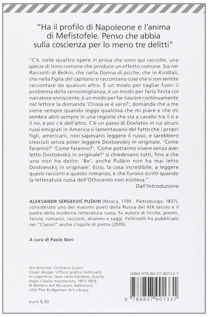 UMILI PROSE: I RACCONTI DI BELKIN-LA DAMA DI PICCHE-KIRDZALI-LA FIGLIA DEL CAPITANO