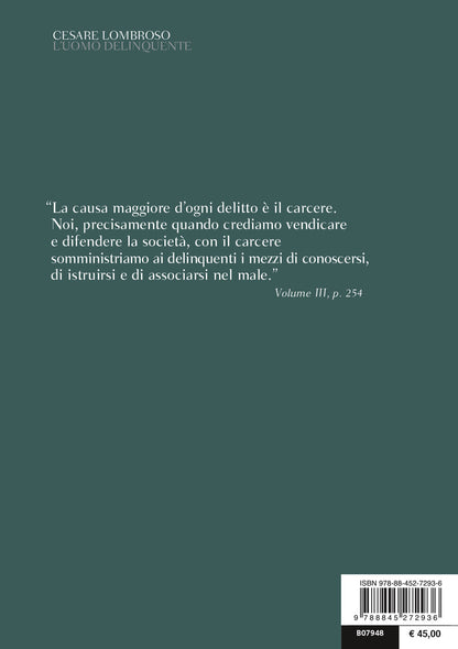 L'UOMO DELINQUENTE QUINTA EDIZIONE -  1987