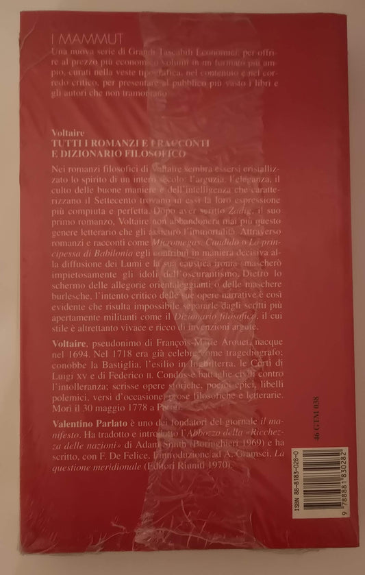 TUTTI I ROMANZI-I RACCONTI-DIZIONARIO FILOSOFICO