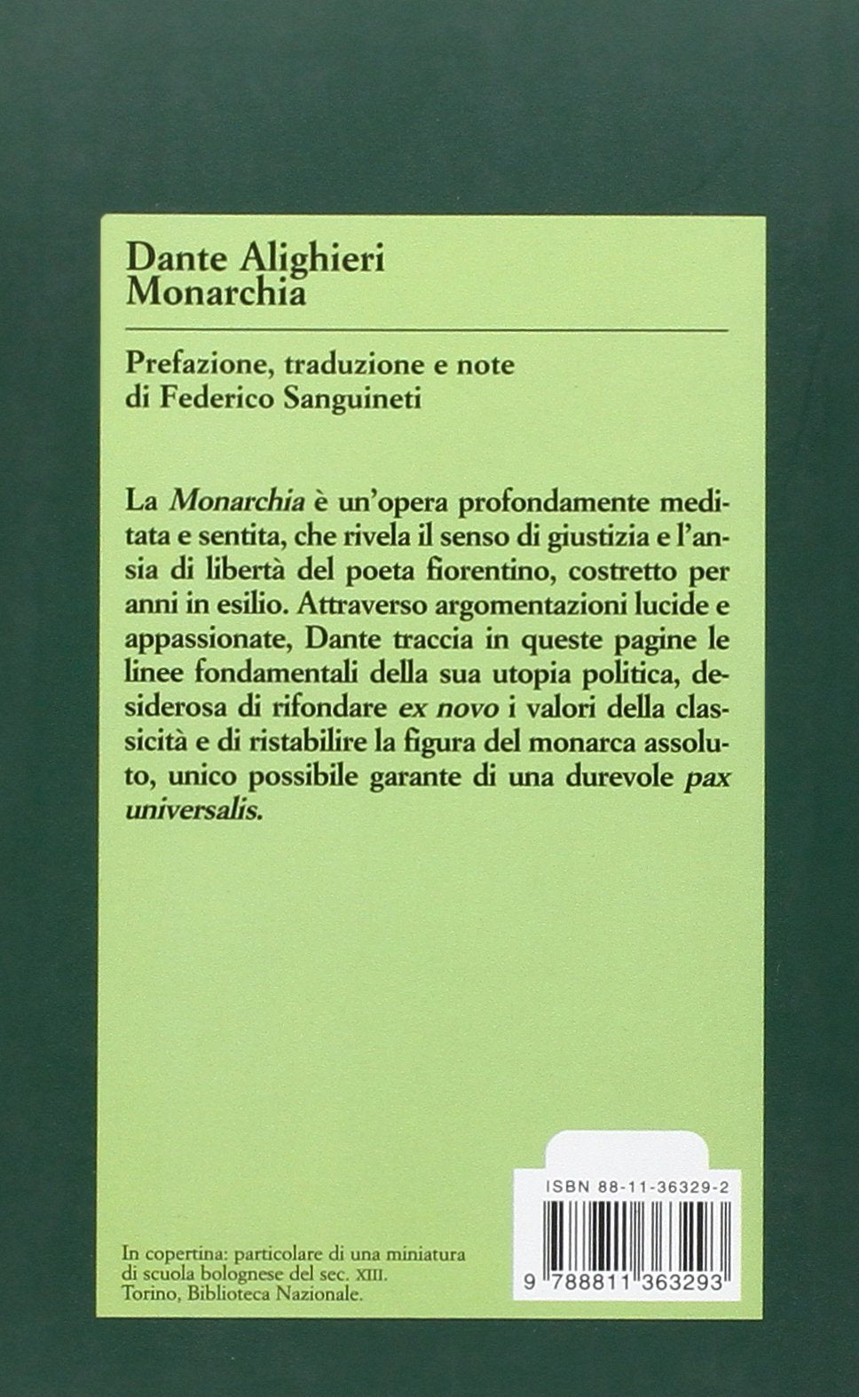 MONARCHIA. Testo latino a fronte.
