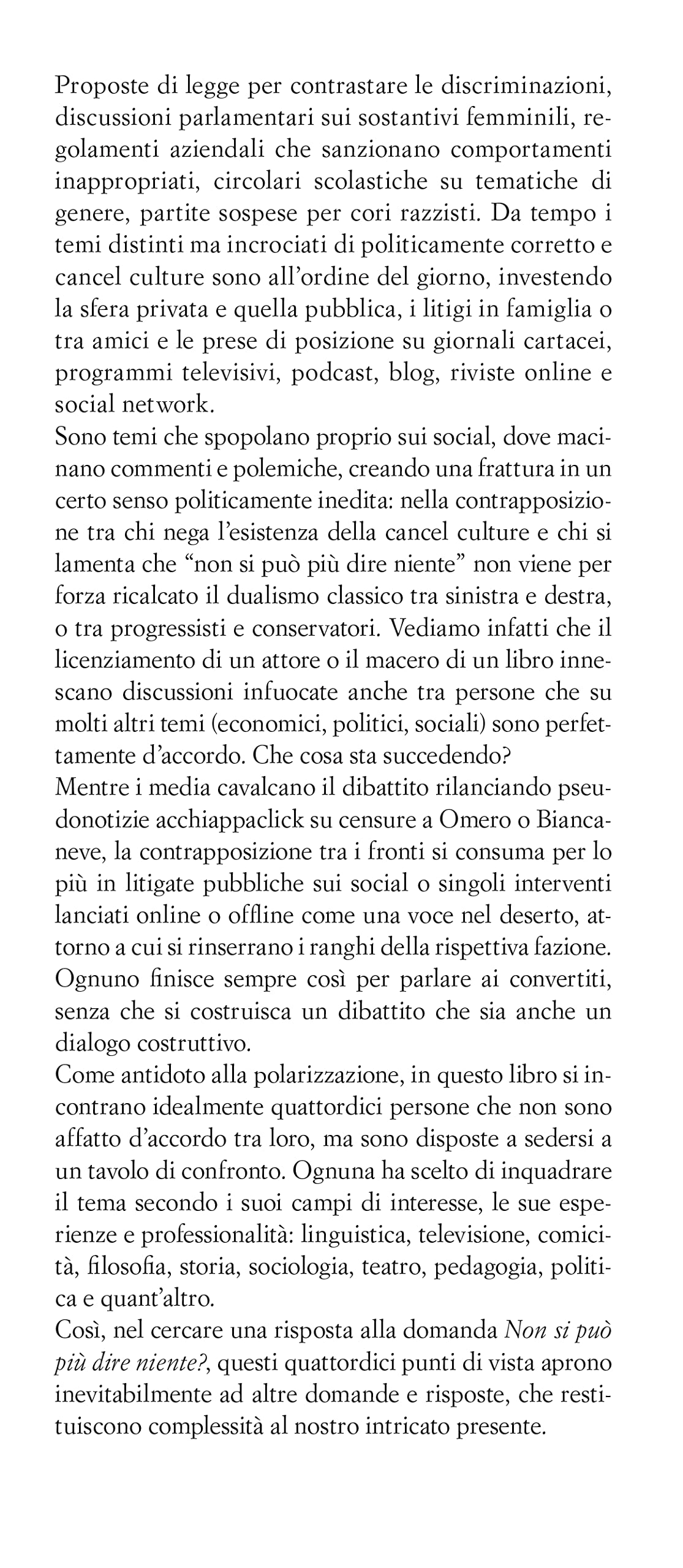 NON SI PUÒ PIÙ DIRE NIENTE? 14 PUNTI DI VISTA SU POLITICAMENTE CORRETTO E CANCEL CULTURE