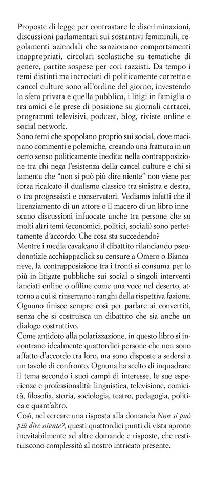 NON SI PUÒ PIÙ DIRE NIENTE? 14 PUNTI DI VISTA SU POLITICAMENTE CORRETTO E CANCEL CULTURE