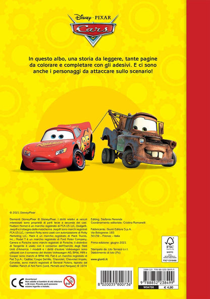 BOLIDI IN PISTA. CARS. STACCATTACCA & COLORA. CON ADESIVI. EDIZ. ILLUSTRATA