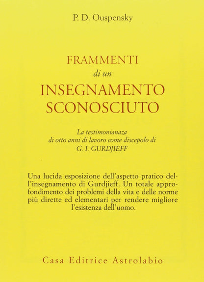 FRAMMENTI DI UN INSEGNAMENTO SCONOSCIUTO