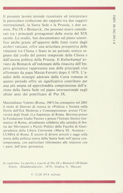DIPLOMAZIA PONTIFICIA E KULTURKAMPF. LA SANTA SEDE E LA PRUSSIA TRA PIO IX E BISMARCK (1862-1878)