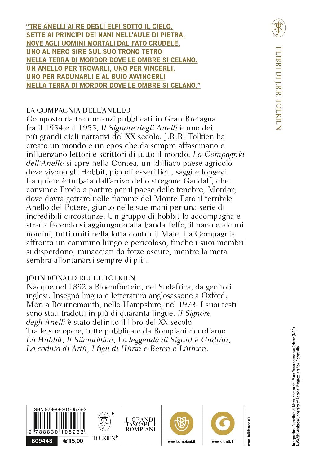 LA COMPAGNIA DELL'ANELLO. IL SIGNORE DEGLI ANELLI. VOL. 1