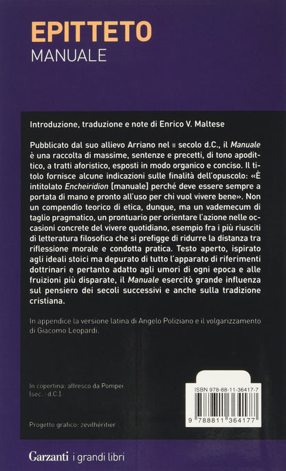 MANUALE. TESTO GRECO E LATINO A FRONTE