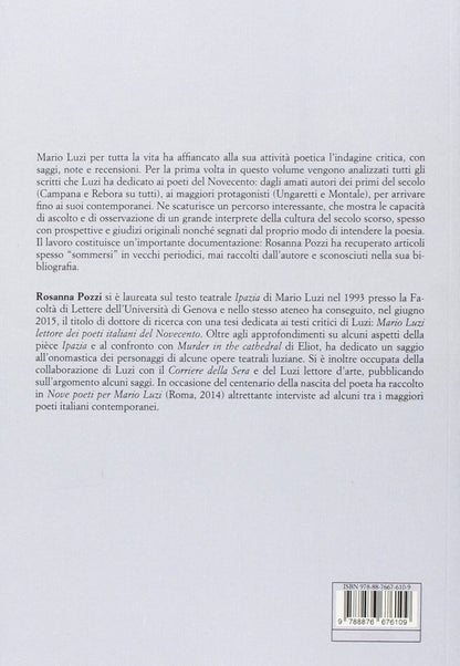 MARIO LUZI LETTORE DEI POETI ITALIANI DEL NOVECENTO
