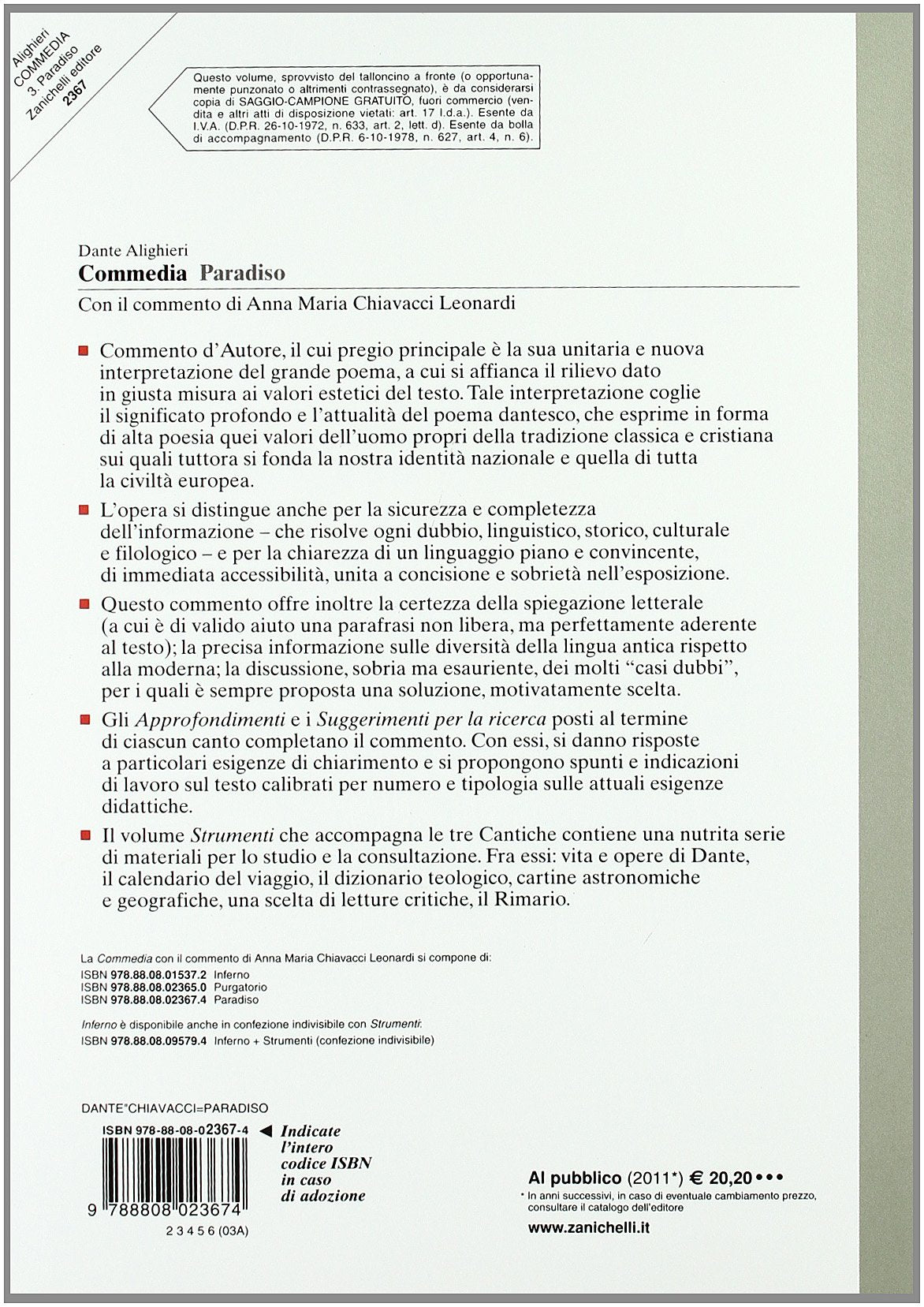 COMMEDIA. PARADISO. VOL. 3