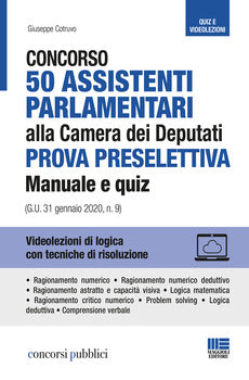 Concorso 50 assistenti parlamentari alla CAMERA dei Deputati