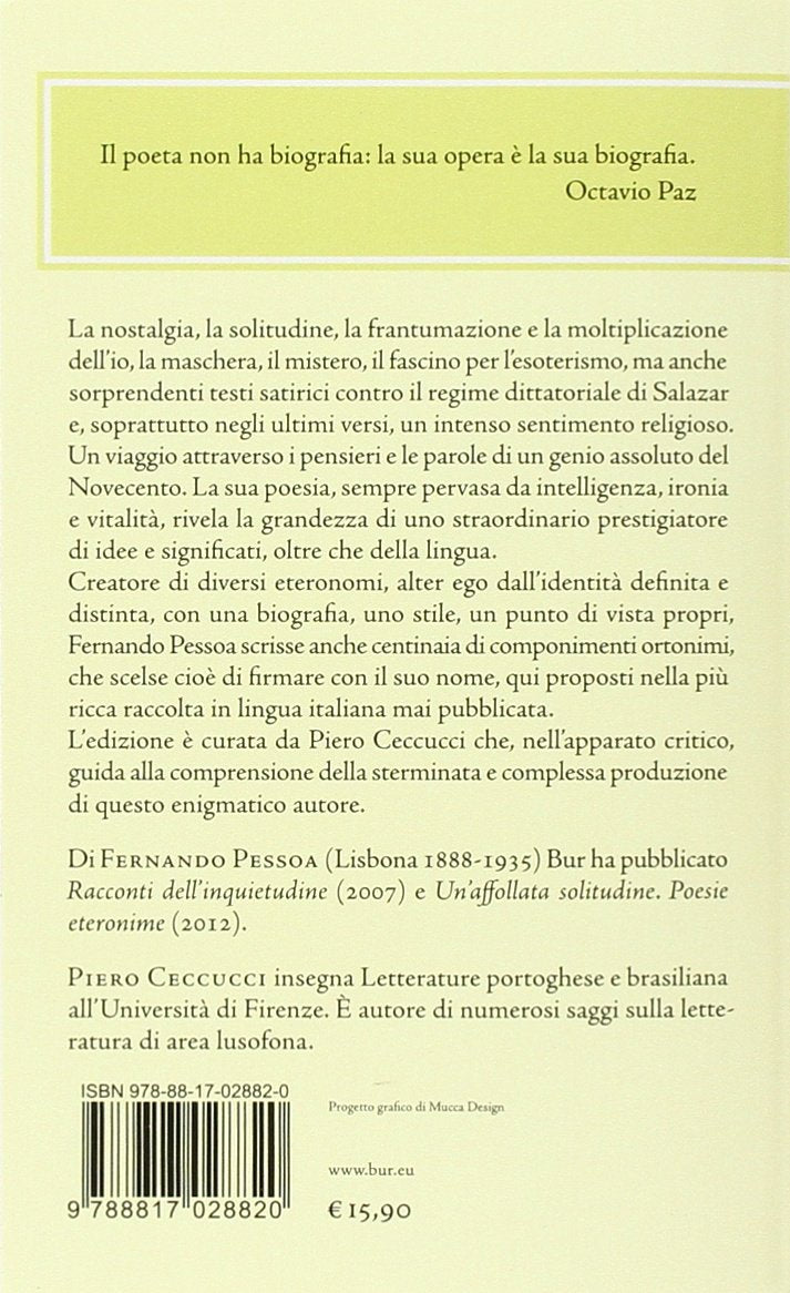 IL MONDO CHE NON VEDO. POESIE ORTONIME. TESTO PORTOGHESE A FRONTE
