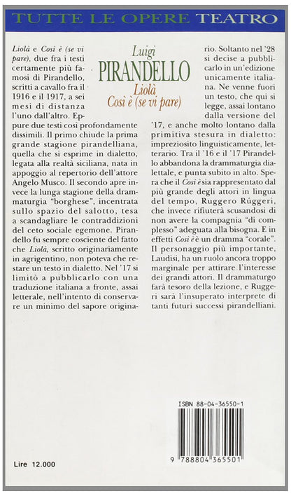 LIOLÀ-COSÌ È (SE VI PARE)